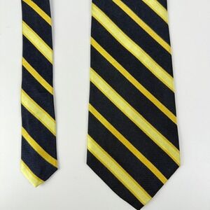 Jones New York Mens Necktie Black Yellow Striped Silk Classic Tie One Size